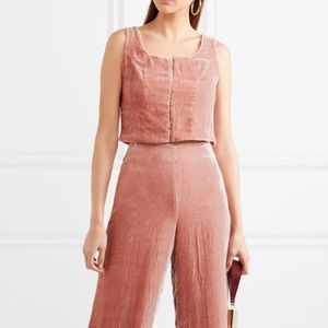 Staud Clothing Pink Velvet Marie Top XS